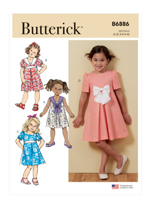 Butterick Children's Dress B6886 - Paper Pattern, Size 2-3-4-5-6