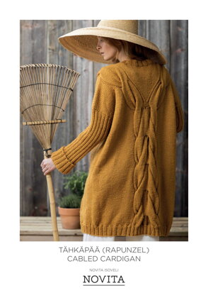 Tähkäpää (Rapunzel) Cabled Cardigan in Novita Isoveli - Downloadable PDF