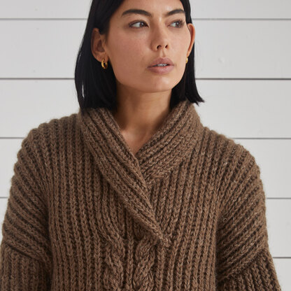 Debbie Bliss Katie Shawl Collar Sweater PDF