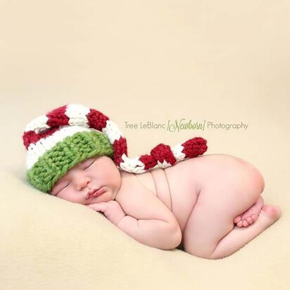 Christmas Stocking Cap Hat Baby Child Newborn Pompom  Sleeper Long Newborn Photography Prop Family Photos