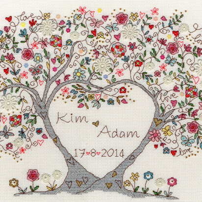 Bothy Threads Love Blossoms Cross Stitch Kit - 34cm x 26cm