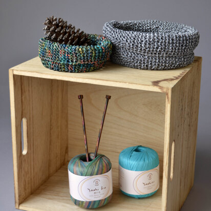 Garter Baskets in Universal Yarn Yashi & Yashi Iro - Downloadable PDF