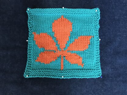 Horse Chestnut Leaf Intarsia Square