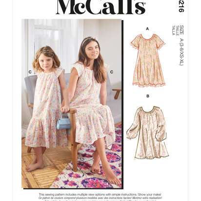 McCall's Misses' & Children's Dresses M8216 - Sewing Pattern