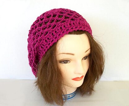 Fishnet, Diamonds, and Flower Lace Slouch Hat
