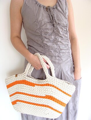 Striped Basket Bag