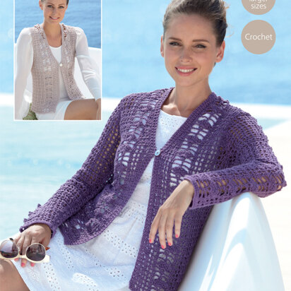 Cardigan and Waistcoat in Sirdar Cotton DK - 7072