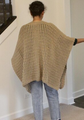 Simple&Easy Crochet Ruana Pattern