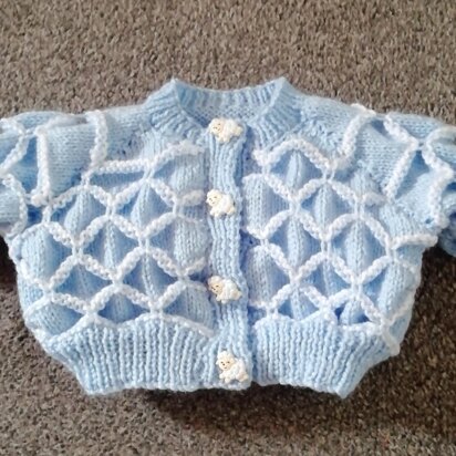 Smocked baby cardigan