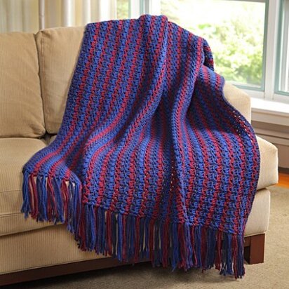 494 Berry Bramble Blanket - Crochet Pattern for Men and Women in Valley Yarns Northampton Bulky