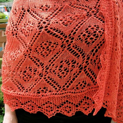 Rosette Long Wingspan Shawl