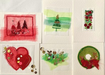 Rowandean Christmas Cards Kit (Red and Green) - 20cm x 25cm 