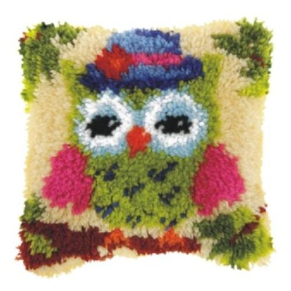 Orchidea Green Owl Latch Hook Cushion Kit - ORC.4005