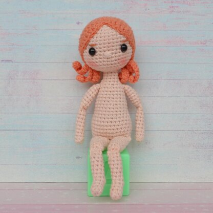 Two sweet crochet play dolls