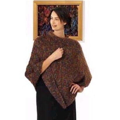 Split Collar Poncho in Lion Brand Moonlight Mohair - 40530-MM - knitting pattern