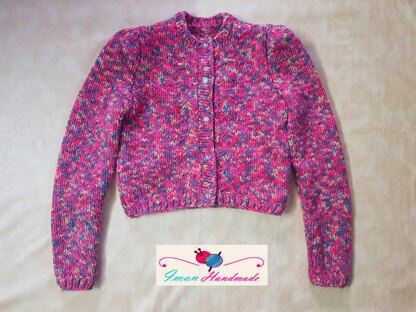 Puffed Butterfly Cropped Cardigan