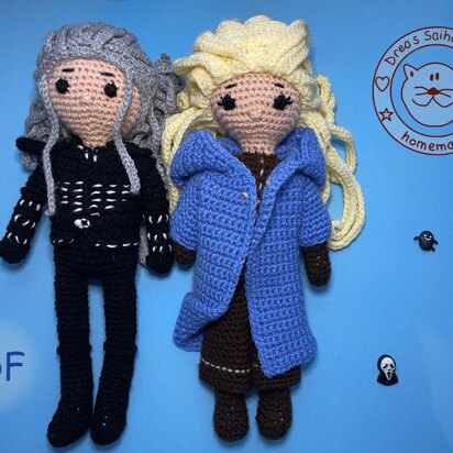 Geralt & Ciri amigurumi doll