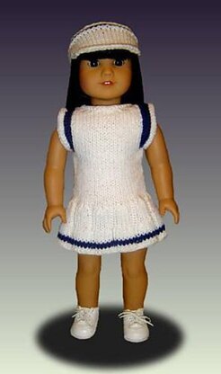 Tennis Dress knitting pattern, for American Girl and 18 inch 024