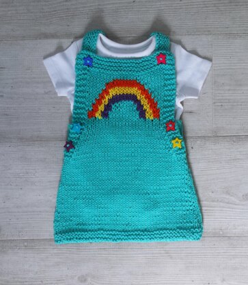 Rainbow Knit Pinafore for baby 0-3 yrs