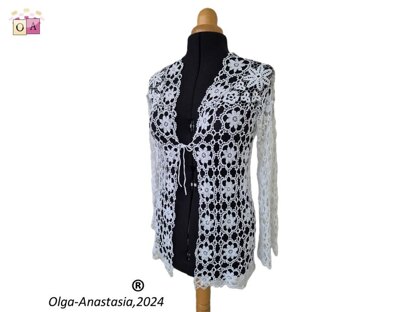 White Lace Wedding Cardigan "December"