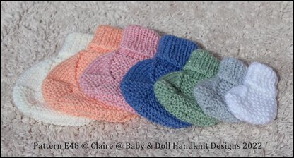 Simple One Piece Cosy Bootees Preemie-2yrs