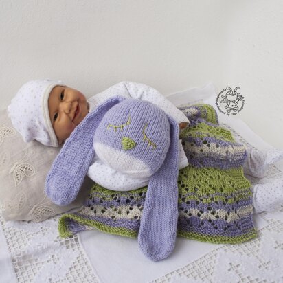 Bunny Toy Baby Lace Blanket