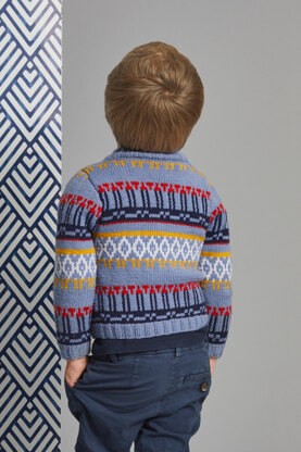 Kid's Bengt Cardigan - Knitting Pattern For Kids in MillaMia Naturally Soft Merino by MillaMia