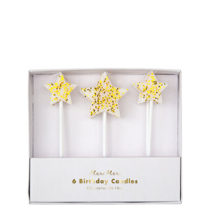 Meri Meri Gold Glitter Stars Candles