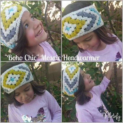 "Boho Chic" Mosaic Headwarmers (2-in-1)