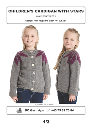 Children's Cardigan with Stars in BC Garn Hamelton Tweed 1 - 5082BC - Downloadable PDF