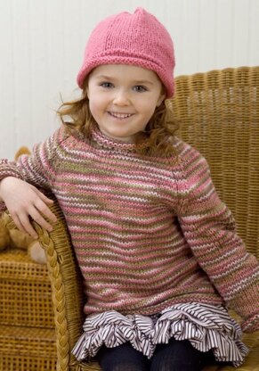 On a Roll Sweater & Hat in Red Heart Super Saver Economy Solids - WR2163