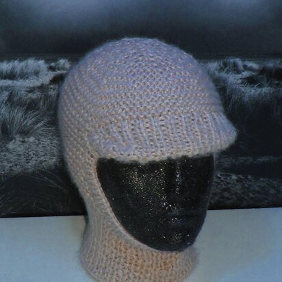 CHUNKY/ARAN PEAK GARTER STITCH BALACLAVA & BEANIE HAT