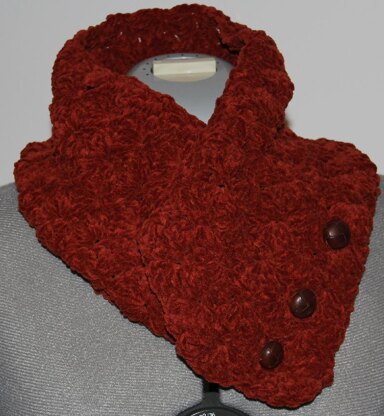 Suede Button Closure Neckwarmer Cowl