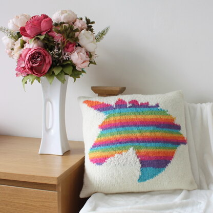 Rainbow unicorn cushion