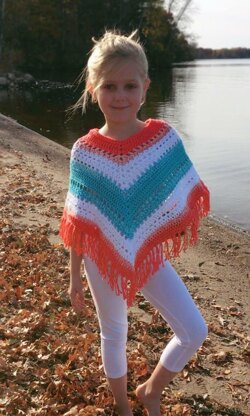 Colorful Boho Poncho for Kids Crochet Pattern