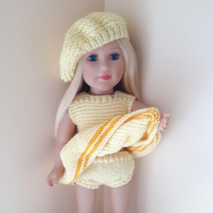 Lemon Vest and Pants for Doll