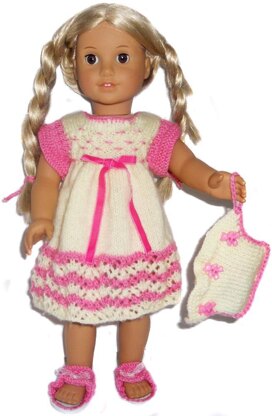 Comfy nightie set for american girl , gotz and other 18'' dolls