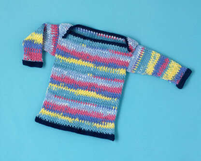 Moss Jumper - Free Sweater Crochet Pattern For Babies in Paintbox Yarns Baby DK Prints by Paintbox Yarns