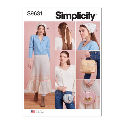 Simplicity Misses' Pettiskirt in Sizes XS to XL, Hair Accessories and Purse S9631 - Sewing Pattern