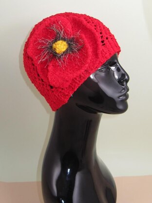 Big Poppy Chunky Lace Skullcap Hat