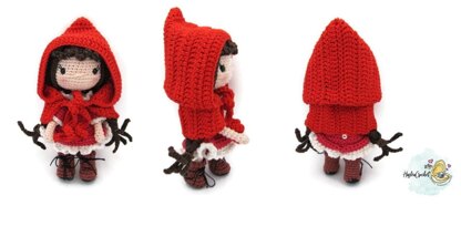 Doll crochet pattern tutorial "Little riding hood"