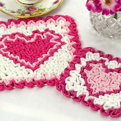 Wiggly Valentine Hot Pad and Coaster