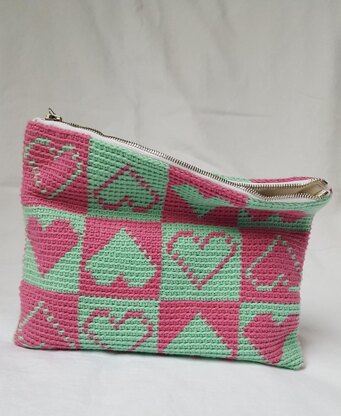 Checkered Hearts Pouch