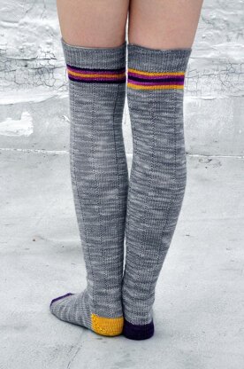 Roller Girl Heart Knee Patch Striped Socks