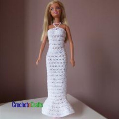 Mini Or Long Crochet Barbie Dress Crochet pattern by Rhelena LoveCrafts