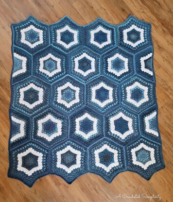 Sea Glass Hexagon Afghan