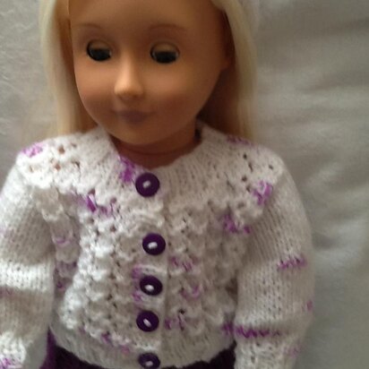 18 inch Dolls cardigan and skirt set