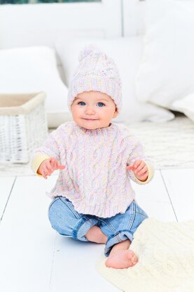 Poncho, Hat and Blanket in Stylecraft Sweet Dreams & Bambino DK - 9975 - Downloadable PDF