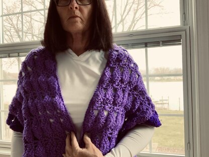 Purple Peacock Shawl