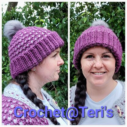 Checked and Ribbed Mosaic Bobble Hats (Baby to Adult)